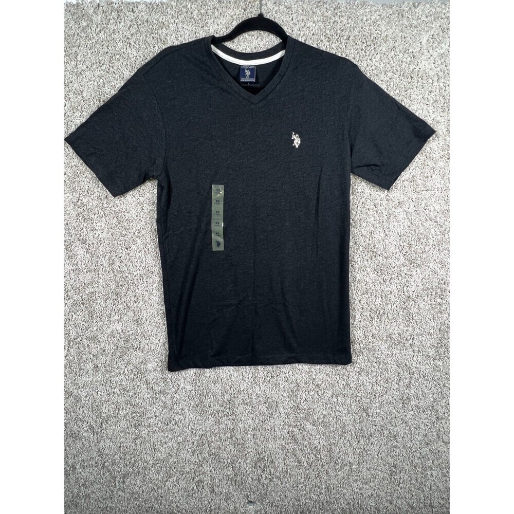 U.S. Polo Assn Mens V-Neck T-Shirt XS Gray Short Sleeve Logo Tee NWT